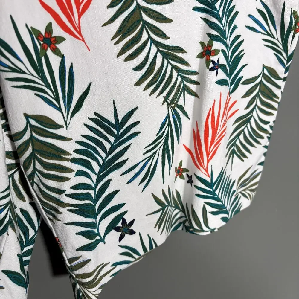 Terra & Sky White & Green Resort Wear Tropical Shorts - 3X - Women's Plus Size